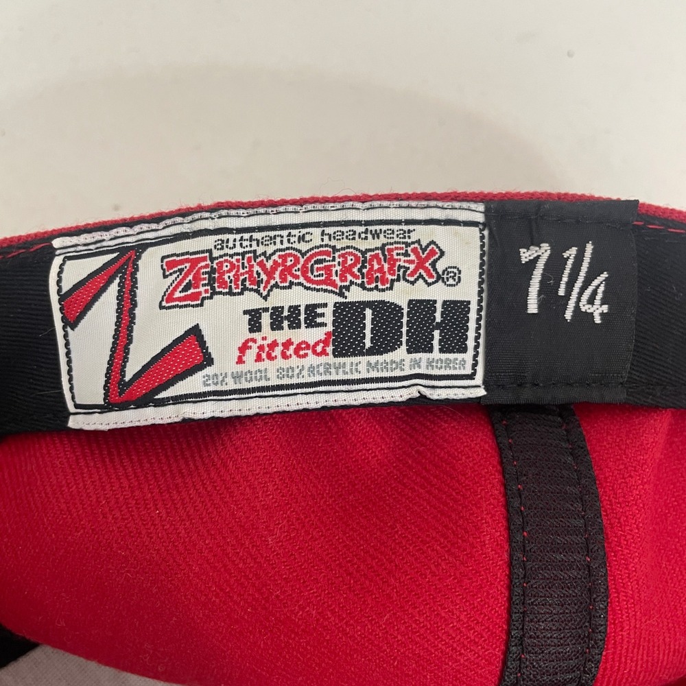 VTG Zephyr Miami RedHawks M Logo Fitted Hat Cap 7 1/4 Red Collegiate Mens - Picture 8 of 8